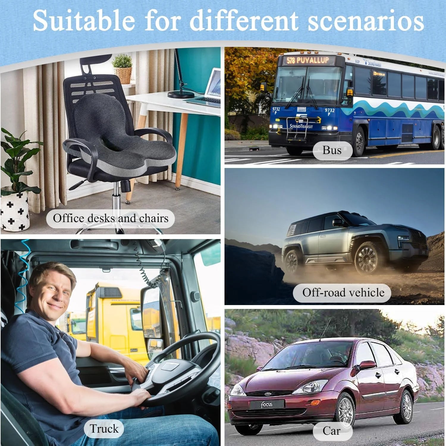 Transform Your Comfort: Memory Foam Lumbar Support Cushion for Car and Office