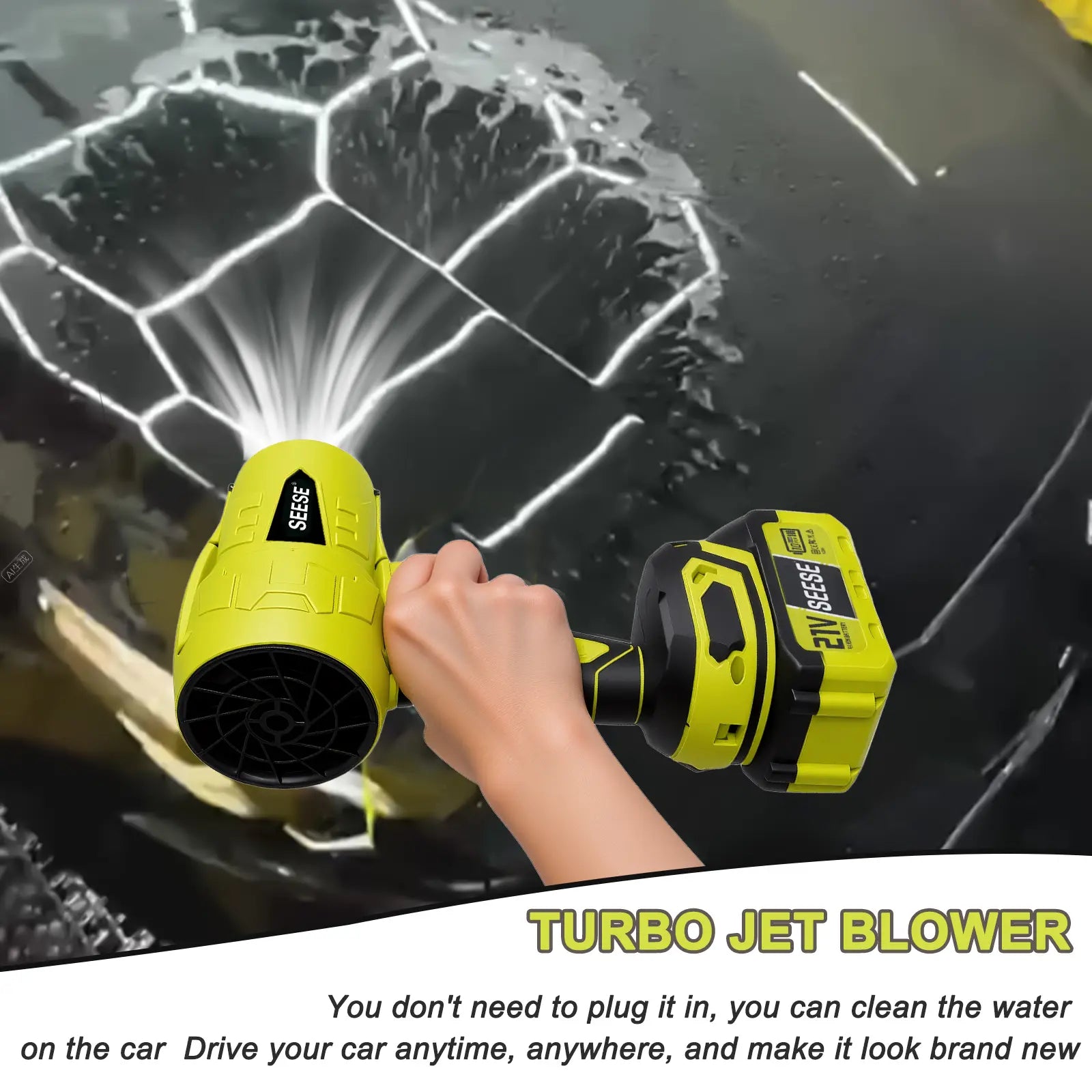 【Fathersdaygift】Seese Turbo Jet Blower,Leaf Blower, Violent Turbo Fan, Pure Copper Motor,Car Drying after Wash, Handheld Snow Blower,Cordless Turbo Power Air Duster,Home Improve,Garden Mainte Holiday Gifts