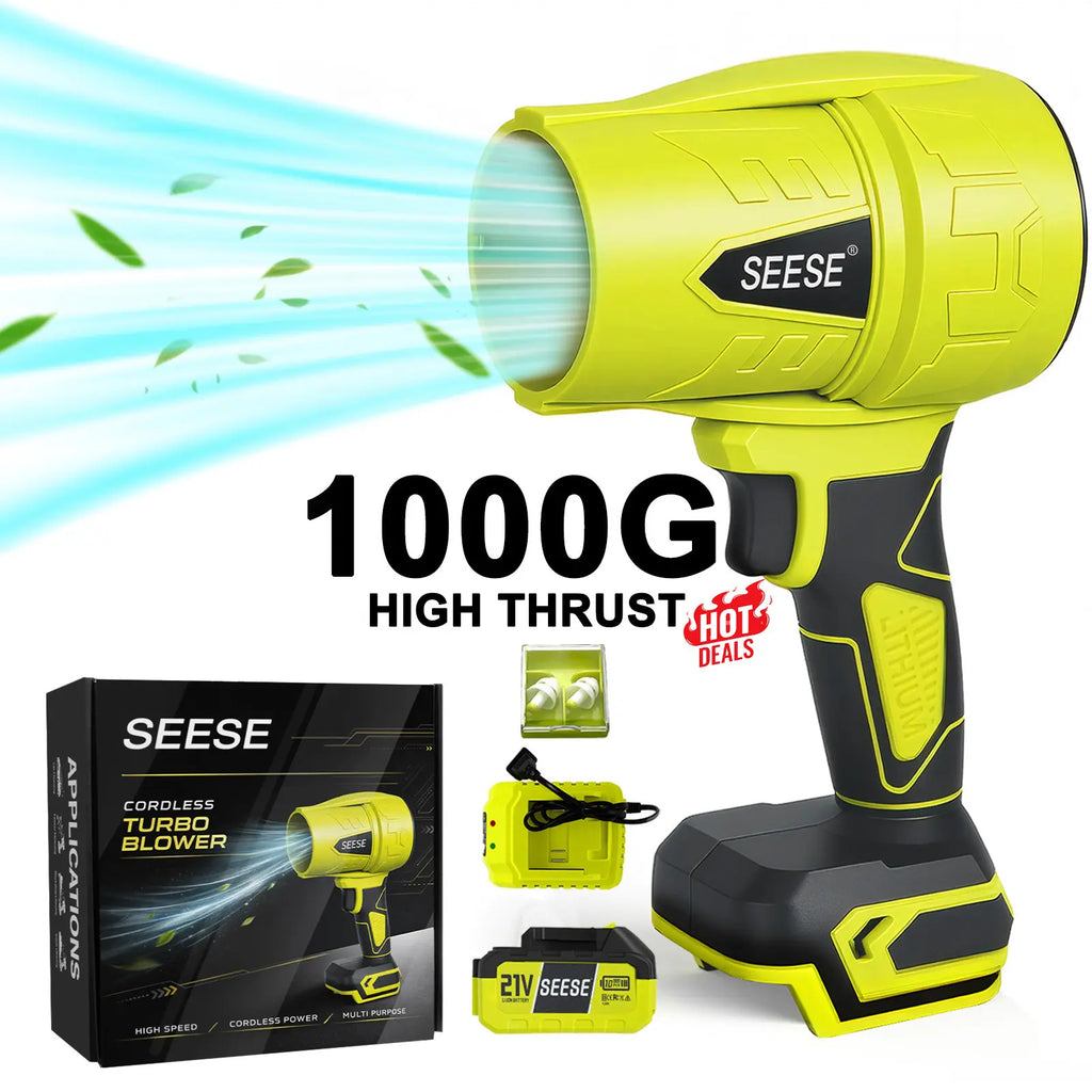 【Fathersdaygift】Seese Turbo Jet Blower,Leaf Blower, Violent Turbo Fan, Pure Copper Motor,Car Drying after Wash, Handheld Snow Blower,Cordless Turbo Power Air Duster,Home Improve,Garden Mainte Holiday Gifts
