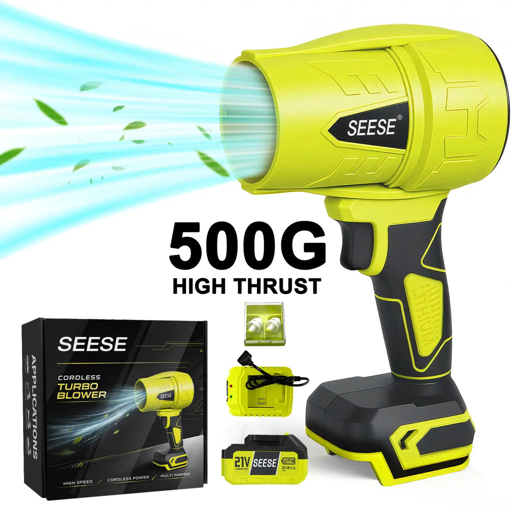 【Fathersdaygift】Seese Turbo Jet Blower,Leaf Blower, Violent Turbo Fan, Pure Copper Motor,Car Drying after Wash, Handheld Snow Blower,Cordless Turbo Power Air Duster,Home Improve,Garden Mainte Holiday Gifts