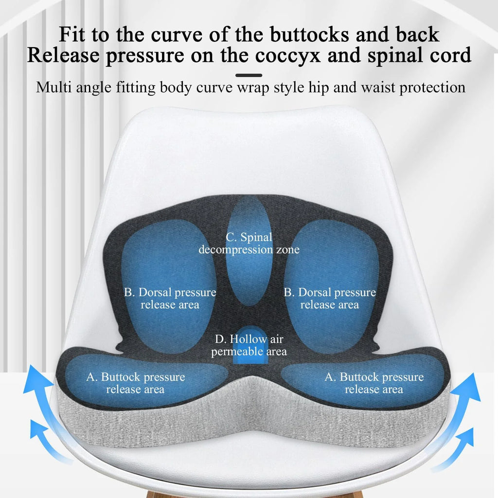 Transform Your Comfort: Memory Foam Lumbar Support Cushion for Car and Office